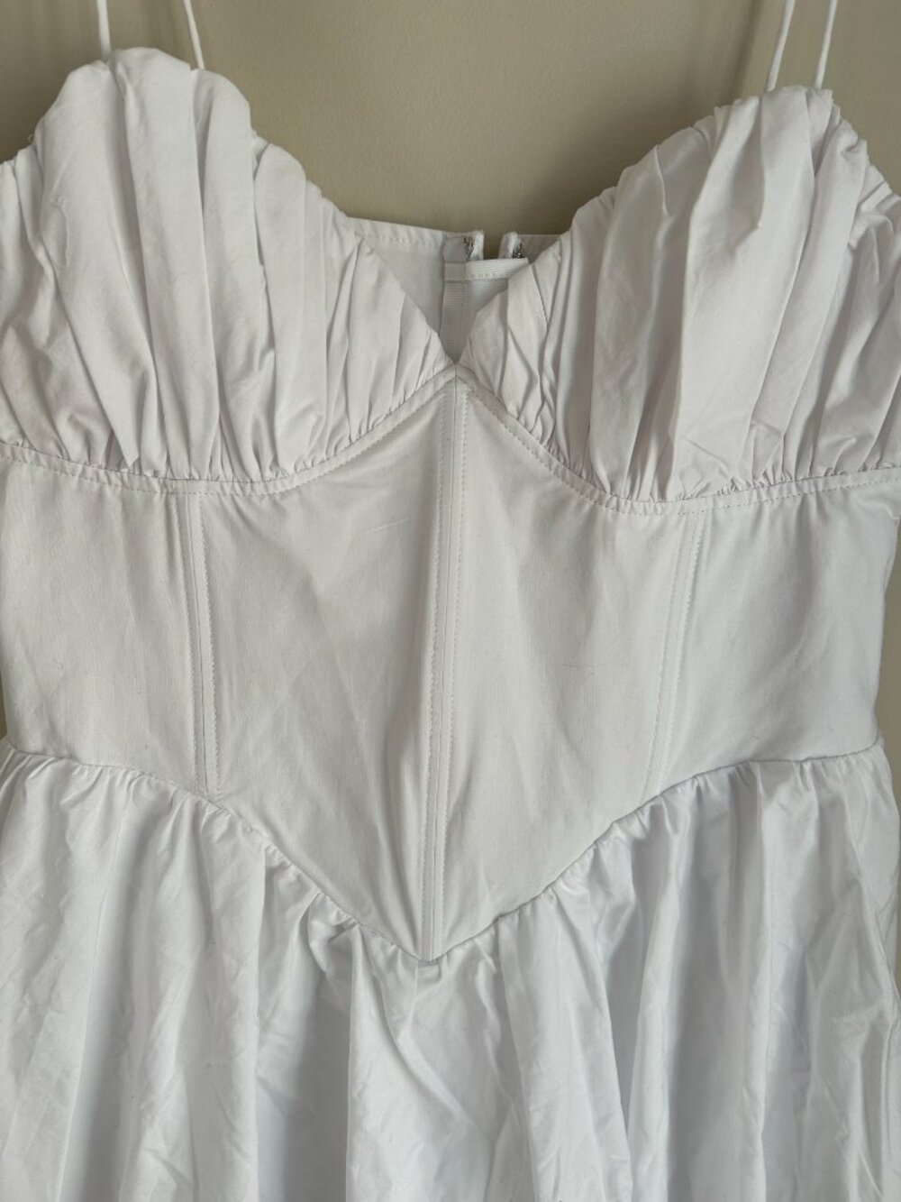 Good American White Poplin Mini Dress NWT Large Fit & Flare Bridal Summer - Picture 5 of 13